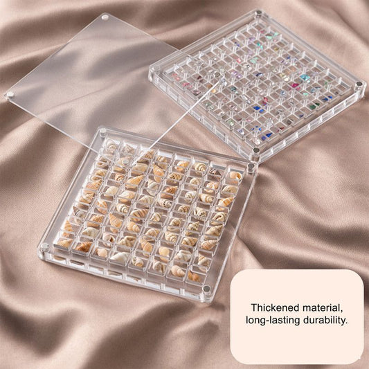 Acrylic Magnetic Seashell Display Box,Clear Sea Shell Display Box,Beach Magnet Storage Organizer Case for Seashell Diamond Beads,36 Grids,Transparent,1 Pack