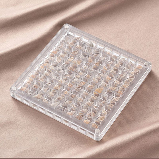 Acrylic Magnetic Seashell Display Box,Clear Sea Shell Display Box,Beach Magnet Storage Organizer Case for Seashell Diamond Beads,100 Grids,Transparent,1 Pack