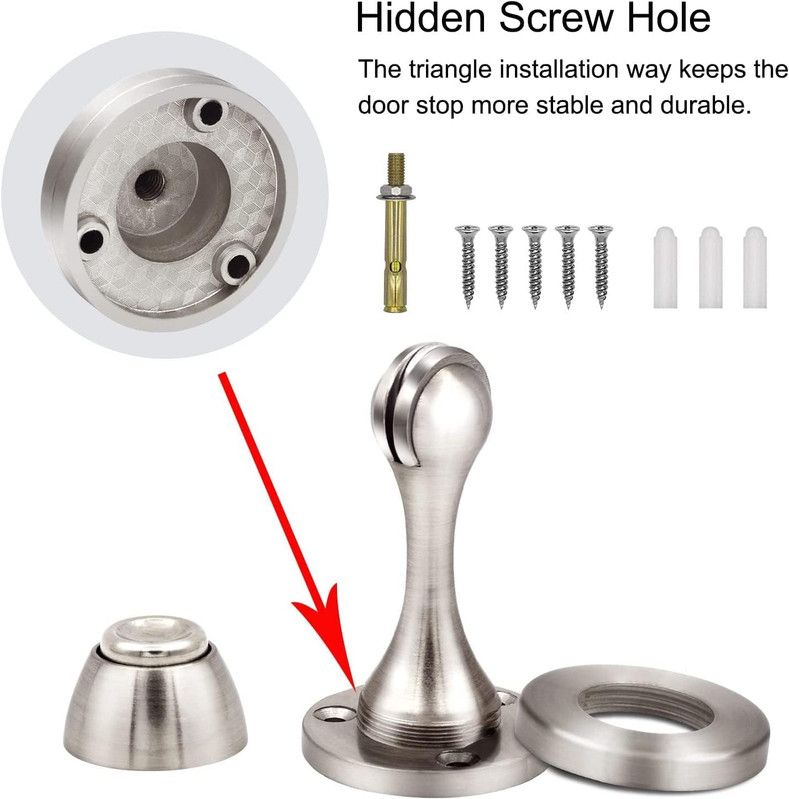 1PC Silent Door Stopper Bedroom Door Anti-Collision Door Catch – Silver