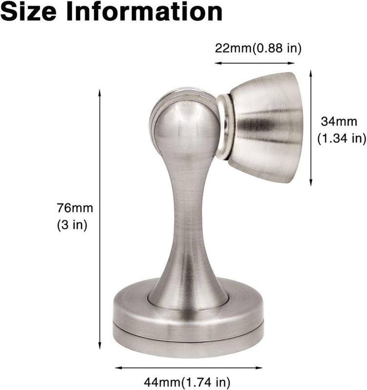 1PC Silent Door Stopper Bedroom Door Anti-Collision Door Catch – Silver