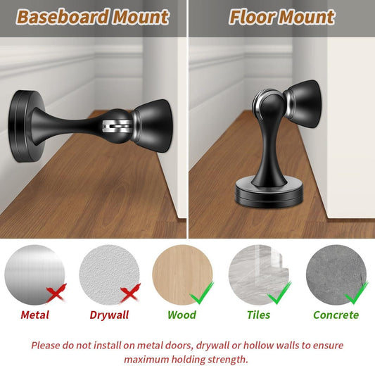 1PC Silent Door Stopper Bedroom Door Anti-Collision Door Catch – Black