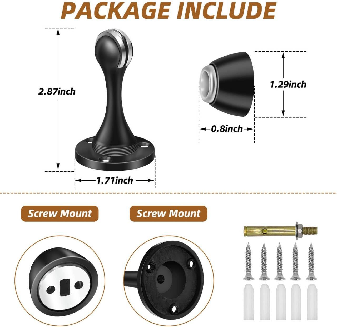 1PC Silent Door Stopper Bedroom Door Anti-Collision Door Catch – Black