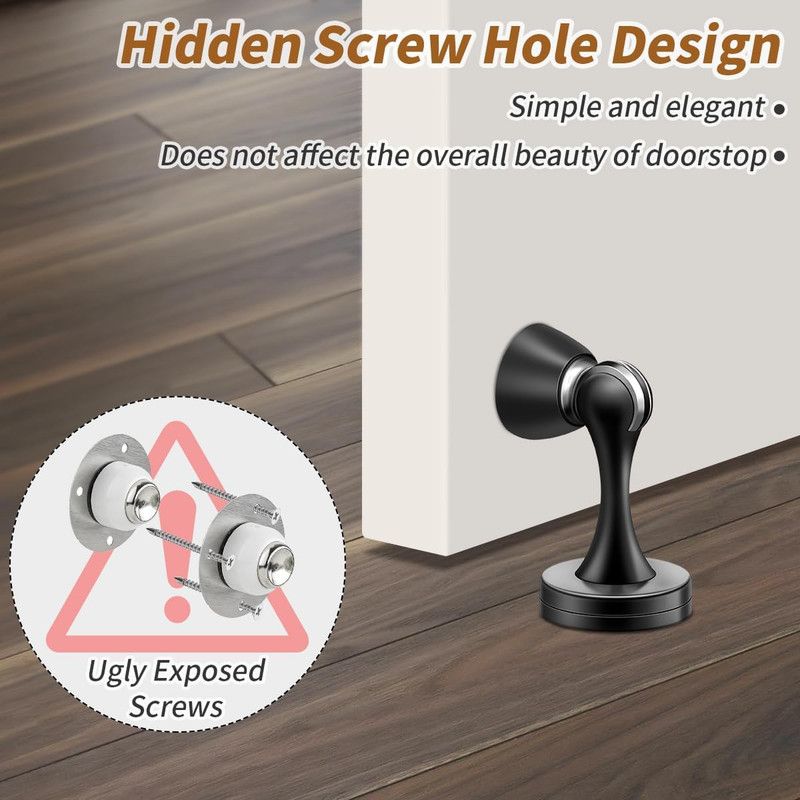 1PC Silent Door Stopper Bedroom Door Anti-Collision Door Catch – Black