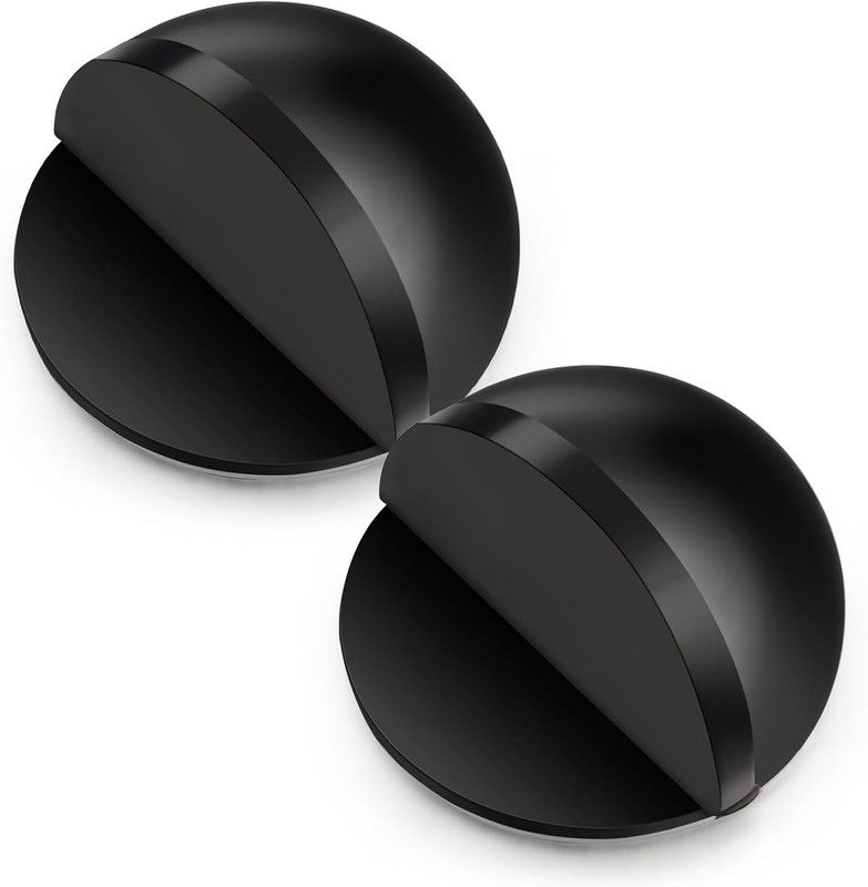 2PC No-Drill Door Stopper Anti-Collision Magnetic Door Catch – Black