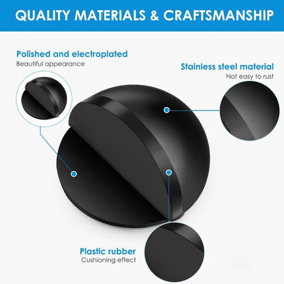 2PC No-Drill Door Stopper Anti-Collision Magnetic Door Catch – Black