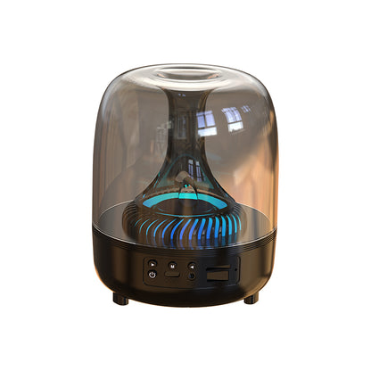 Portable Wireless Speaker with 12D Surround Bass, RGB Water Ripple Ambient Light, wireless 5.3, Hands-Free Calling, Wireless Speaker for Home, Outdoor, Party, Compatible with iPhone, Android, Laptop，Grey