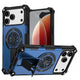 Armor Heavy Duty Magnetic Rotating Ring Kickstand Phone Case For iPhone 16 Pro Max, Anti-Drop Protective Cover In Blue