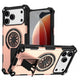 Armor Heavy Duty Magnetic Rotating Ring Kickstand Phone Case For iPhone 15 Pro Max, Anti-Drop Protective Cover In RoseGold