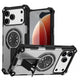 Armor Heavy Duty Magnetic Rotating Ring Kickstand Phone Case For iPhone 15 Pro, Anti-Drop Protective Cover In Silver
