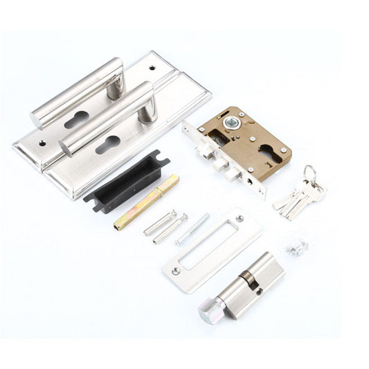 Keyed Entry Door Lock Silent Double Latch Irregular Stainless Steel Door Handle Lock for Bedroom Hotel Balcony