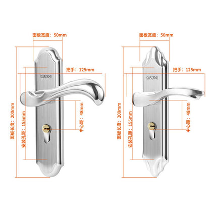 Stainless Steel Handle Door Lock Mechanical Magnetic Security Entry Lever Lock for Bedroom Hotel Balcony