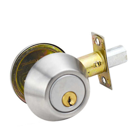 Ball Door Knob Universal Protection Classic Entrance Keyed Interior Door Knob for Home Use Silver