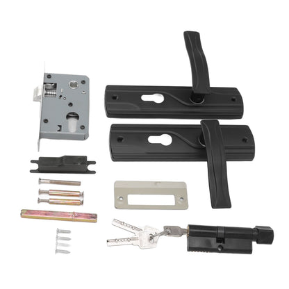 Door Handle Lock Manganese Steel Silent Bearing Universal Door Lever Lock Set with Keys for Home Bedroom Black