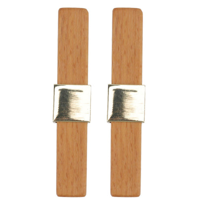 2 Pcs Wooden Cabinet Pulls Single Hole Door Pull Handle Knobs For Kitchen Drawer Cupboard Closet Golden