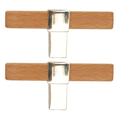 2 Pcs Wooden Cabinet Pulls Single Hole Door Pull Handle Knobs For Kitchen Drawer Cupboard Closet Golden