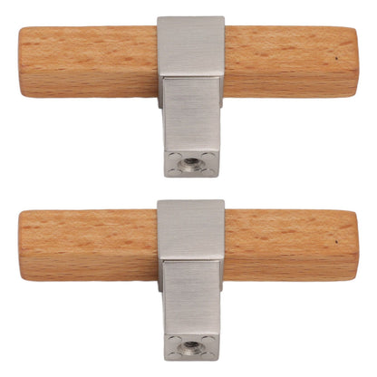 2 Pcs Wooden Cabinet Pulls Single Hole Door Pull Handle Knobs For Kitchen Drawer Cupboard Closet Brushed Silver
