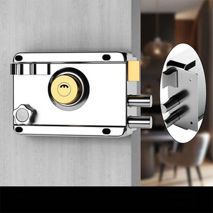 Exterior Gate Lock Stainless Steel Copper Lock Core Left Open with Edge Security Prevent Theft Old Gate Lock