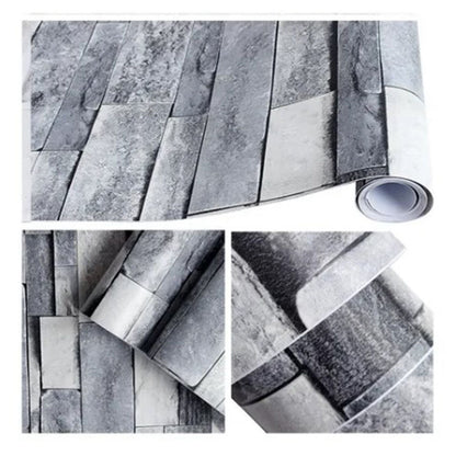 Self Adhesive Wallpaper 3D Simulation Brick Designed Thickened Paper Wall Stickers for Decoration
