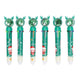 6Pcs Christmas Theme Ballpoint Pens 10 Color Cute Sequin Retractable Gift School Office Stationery Green Boy Pattern