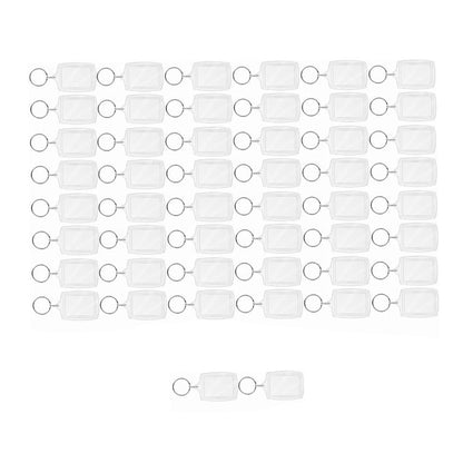 50Pcs Photo Insert Keychain Acrylic Blank Transparent Photo Picture Frame Keyring