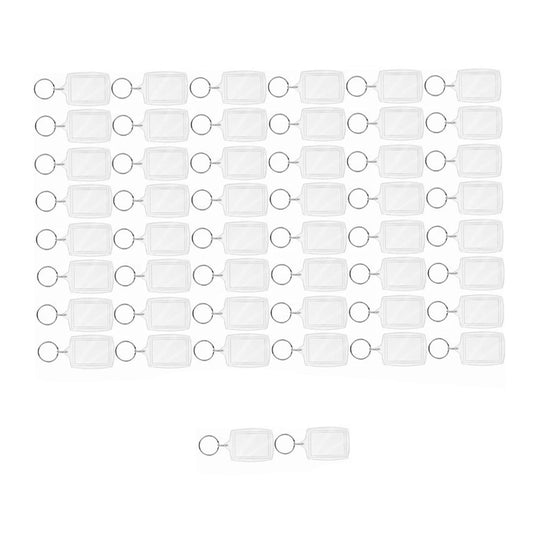 50Pcs Photo Insert Keychain Acrylic Blank Transparent Photo Picture Frame Keyring