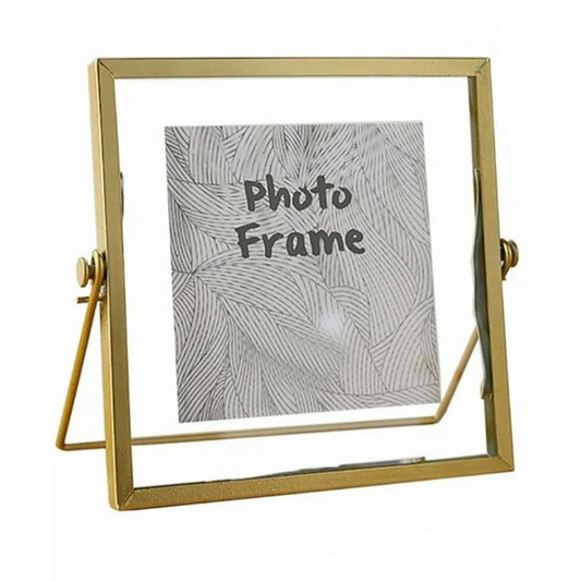 Photo Frame Nordic Style Geometric Metal Wrapping Edges Iron Art Desk Picture Frame for Living Room Office Study 4 Inch