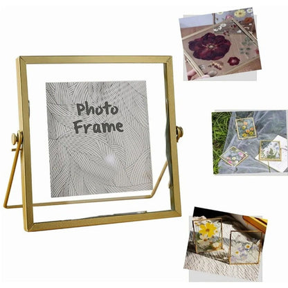 Photo Frame Nordic Style Geometric Metal Wrapping Edges Iron Art Desk Picture Frame for Living Room Office Study 4 Inch