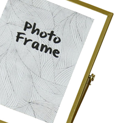 Photo Frame Nordic Style Geometric Metal Wrapping Edges Iron Art Desk Picture Frame for Living Room Office Study 4 Inch
