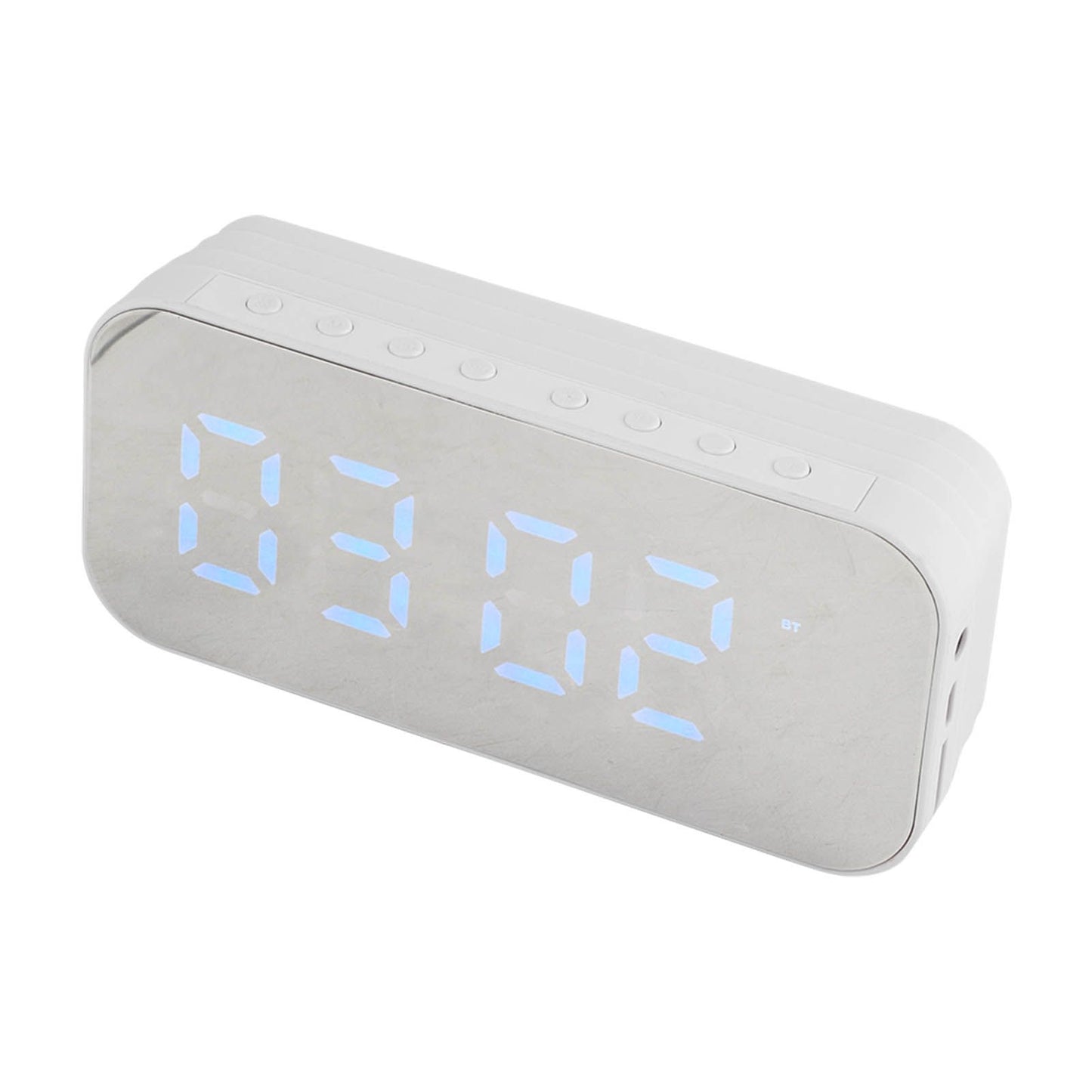 Alarm Clock Bluetooth Speaker High Volume Multifunctional Portable Mini Wireless Speaker for Outdoor and Home White