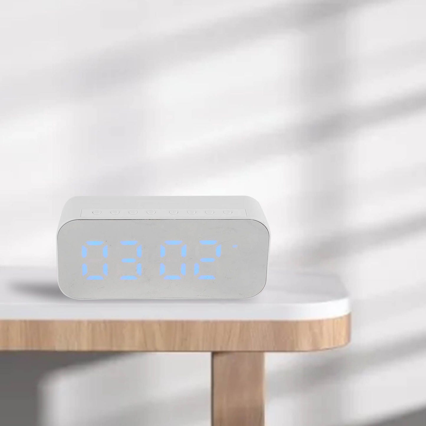 Alarm Clock Bluetooth Speaker High Volume Multifunctional Portable Mini Wireless Speaker for Outdoor and Home White