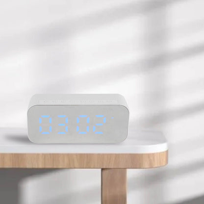 Alarm Clock Bluetooth Speaker High Volume Multifunctional Portable Mini Wireless Speaker for Outdoor and Home White