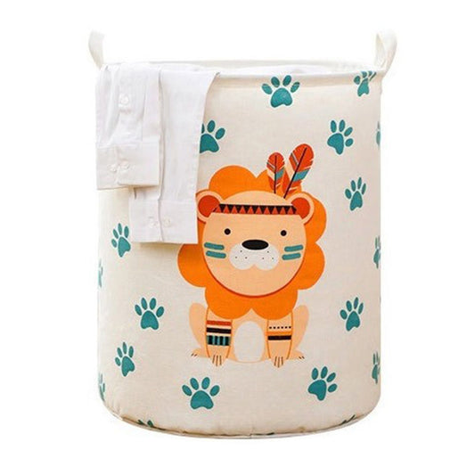 Dirty Laundry Basket Foldable Clothes Toys Sundries Basket Home Toilet Bathroom Storage Bucket Lion 100L