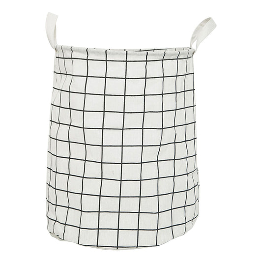Foldable Dirty Clothes Basket Household Cotton Linen Dirty Laundry Basket Storage Basket Laundry Organizer White Squares