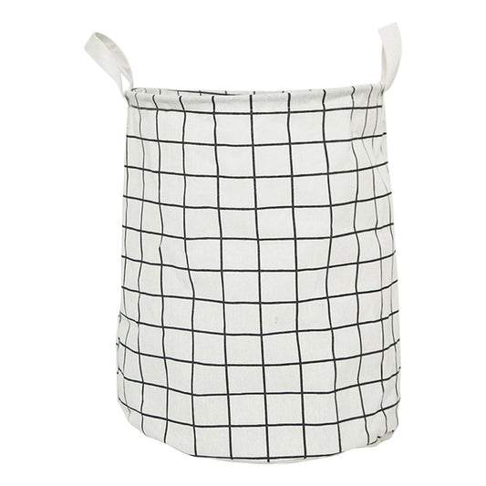 Foldable Dirty Clothes Basket Household Cotton Linen Dirty Laundry Basket Storage Basket Laundry Organizer White Squares