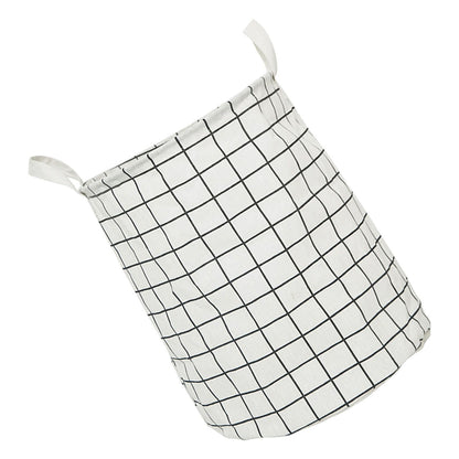 Foldable Dirty Clothes Basket Household Cotton Linen Dirty Laundry Basket Storage Basket Laundry Organizer White Squares