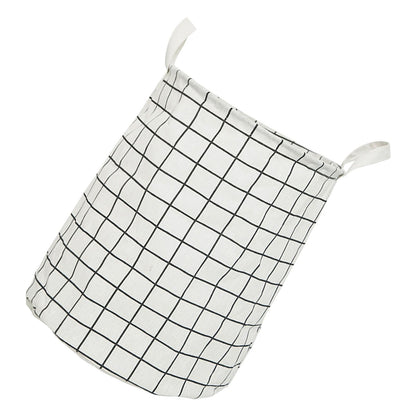 Foldable Dirty Clothes Basket Household Cotton Linen Dirty Laundry Basket Storage Basket Laundry Organizer White Squares
