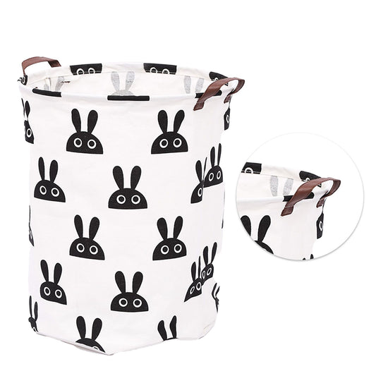 Laundry Basket Cute Rabbit Cotton 40x40x50cm Dirty Clothes Hamper Storage Basket Waterproof Lining Bin