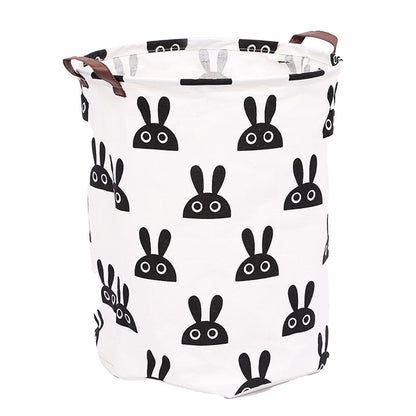 Laundry Basket Cute Rabbit Cotton 40x40x50cm Dirty Clothes Hamper Storage Basket Waterproof Lining Bin