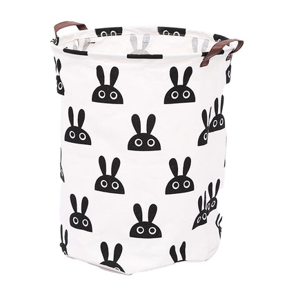 Laundry Basket Cute Rabbit Cotton 40x40x50cm Dirty Clothes Hamper Storage Basket Waterproof Lining Bin
