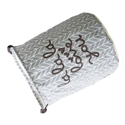 Laundry Basket Cotton Linen Foldable Round Dirty Clothes Storage Bag Folding Laundry Hamper for Home Dormitory Grey