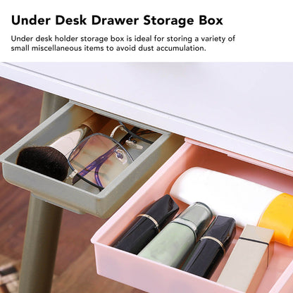 Under Desk Drawer Storage Box Security Punch Free Hidden Self Adhesive Pencil Tray Drawer for Stationery Makeup Pen Extra Large 25.5x20x4.2 / 10.0x7.9x1.7in