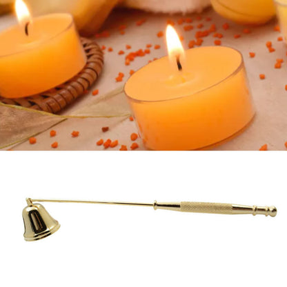 Candle Snuffer Bell Shaped Iron Electroplating Candle Extinguisher for Home Candle Tool Gold