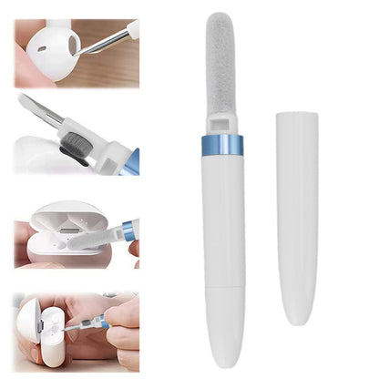 Bluetooth Earbuds Cleaning Pen Multifunction Wireless Earphones Cleaning Tool with Soft Brush for Camera Mobile Phone Blue