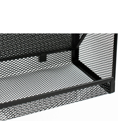 5 Tier Wall File Organizer Vertical Placement Glossy Edges Wall Mount File Holder with Hanging Hole for Office Black
