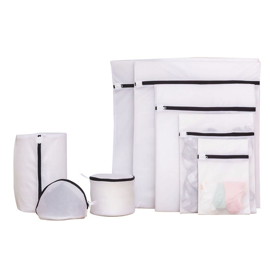 Set of 8 Mesh Laundry Bag Washing Machine Wash Bags with Zipper for Underwea Home Hotel