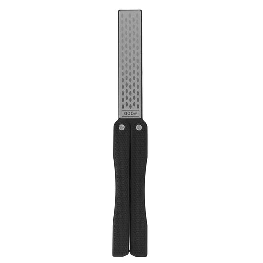 Knife Sharpener Foldable Fan Shaped Adamas Material Lightweight Portable Knife Sharpener for Outdoor Home Black