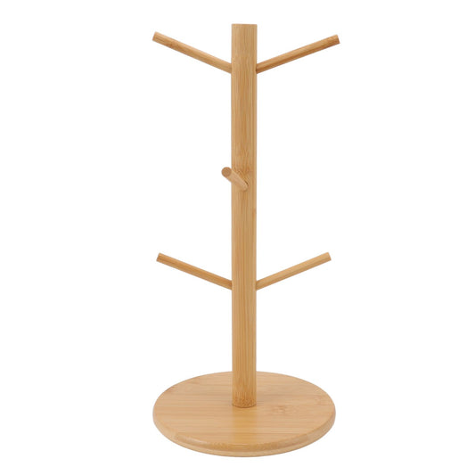 Coffee Cup Holder Space Saving Bamboo Coffee Mug Tree Rack Holder Organizer for Storage Display Drying Mugs