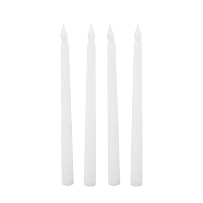 4 Pcs LED Candles Smoke Free Flameless Safe Environmentally Friendly Warm Light Electric LED Taper Candle White