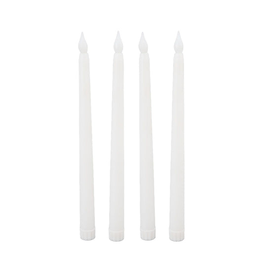 4 Pcs LED Candles Smoke Free Flameless Safe Environmentally Friendly Warm Light Electric LED Taper Candle White