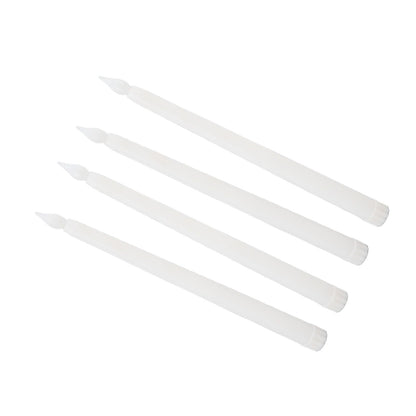4 Pcs LED Candles Smoke Free Flameless Safe Environmentally Friendly Warm Light Electric LED Taper Candle White